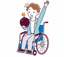 車椅子に乗った男の子