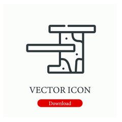 Outdoor table vector icon. Editable stroke. Symbol in Line Art Style for Design, Presentation, Website or Apps Elements. Pixel vector graphics - Vector