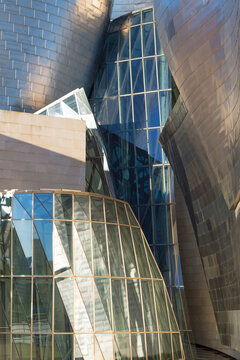 BILBAO, SPAIN, MARCH 6: The Guggenheim Museum in Bilbao, Spain, on March 6, 2014. The Guggenheim is a museum of modern and contemporary art designed by Canadian-American architect Frank Gehry.