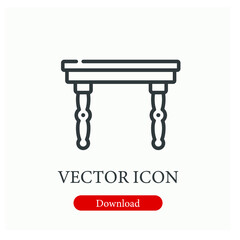 Stool vector icon. Editable stroke. Symbol in Line Art Style for Design, Presentation, Website or Apps Elements. Pixel vector graphics - Vector