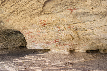 The rock paintings, dating back up to the Stone Age, Chad, Africa