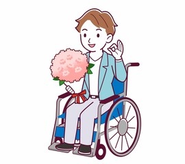 車椅子に乗った男の子