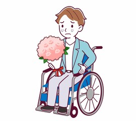 車椅子に乗った男の子