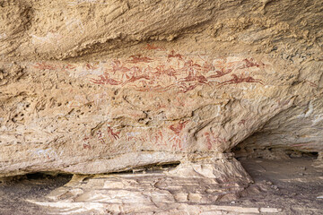 Prehistoric hunter - cave painting, Chad, Africa