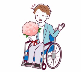 車椅子に乗った男の子