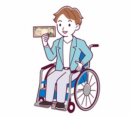 車椅子に乗った男の子