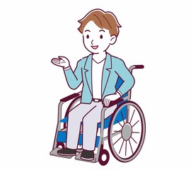 車椅子に乗った男の子