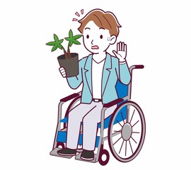 車椅子に乗った男の子