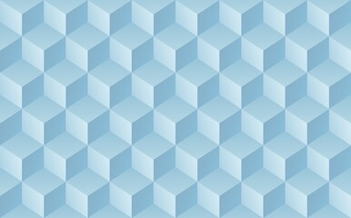 Abstract mosaic blue background with 3d cubes. Seamless vector