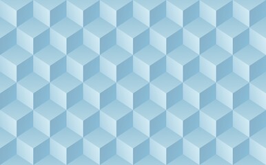 Abstract mosaic blue background with 3d cubes. Seamless vector