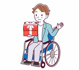 車椅子に乗った男の子