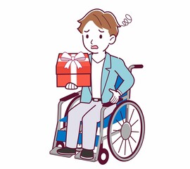 車椅子に乗った男の子