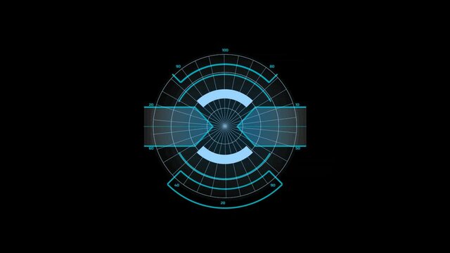 Modern aiming system. Sci-fi futuristic spaceship crosshair. Outline HUD user interface. Techno target screen elements. Isolated black background