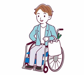 車椅子に乗った男の子