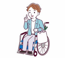 車椅子に乗った男の子