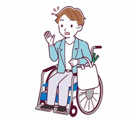 車椅子に乗った男の子