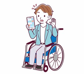 車椅子に乗った男の子