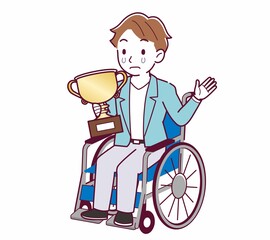 車椅子に乗った男の子