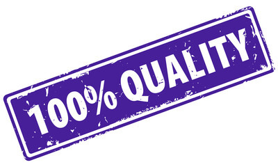 100 percent quality guarantee square filled rubber stamp icon isolated on white background. 100 percent quality control stamp.