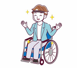 車椅子に乗った男の子