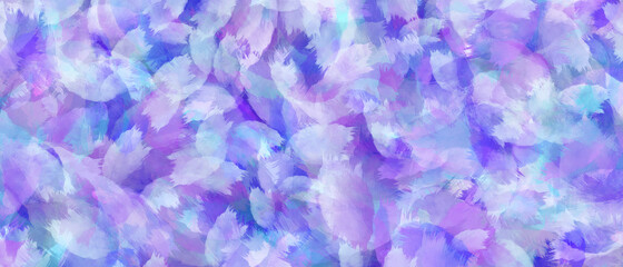 Abstract painted blue and purple background with random brush strokes