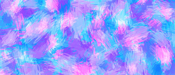 Fototapeta na wymiar Abstract painted blue and purple background with random brush strokes