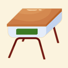 Isolated desk wood school tools icons - Vector