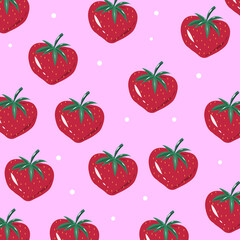 seamless pattern with strawberries