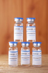 Vaccination covid-19 ampoules, coronavirus pandemic