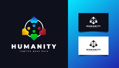 People, Community, Network, Creative Hub, Group, Social Connection Logo or Icon for Business Identity