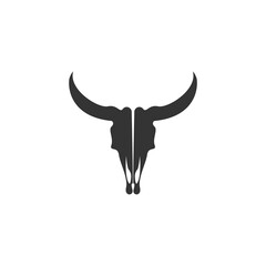 Fototapeta premium Bull icon logo, buffalo head icon logo design vector
