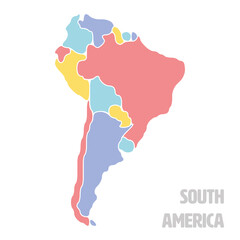 Smooth map of South America continent