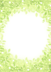 優しい印象のきらきら葉っぱ縦フレーム