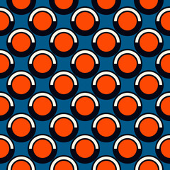 Polka dot ornament. Repeated circles seamless pattern. Modern stile geometric background. Geo motif surface print