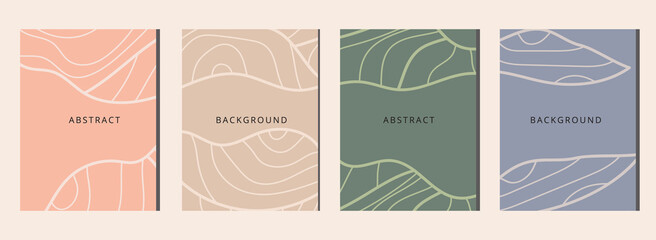 Abstract shapes minimal background vector set. Trendy style cover design for social media posts and stories, cover, web, invitation, and print.