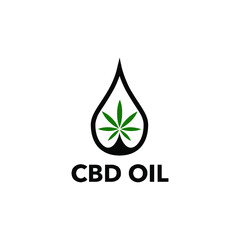 cbd oil cannabis leaf vector logo design