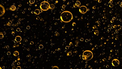 Super Slow Motion Shot of Moving Oil Bubbles Isolated on Black Background at 1000fps. - Powered by Adobe