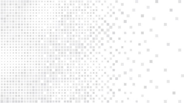 Pixel. Gray small random squares, gradient, dissolution. Vector illustration background.