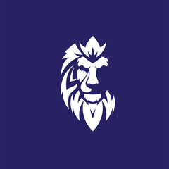 Creative silhouette lion with negative style