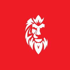 Creative silhouette lion with negative style