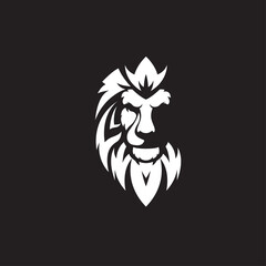Creative silhouette lion with negative style