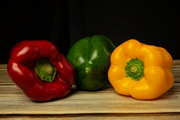 delicious red green and yellow pepper
