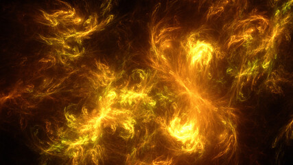 Fototapeta premium Abstract background, smooth multicolored lines on a black background.