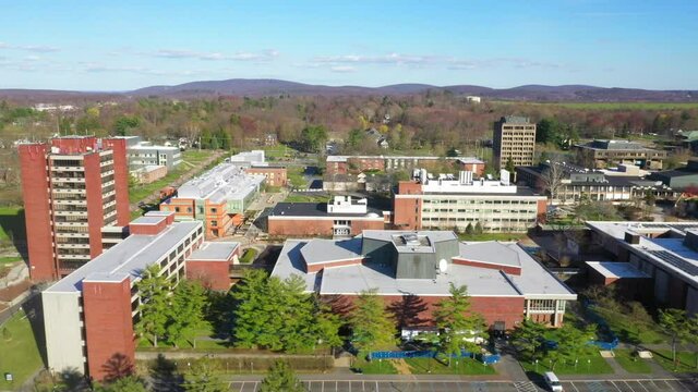 Beautiful Aerial Arc View of New Paltz University Campus