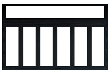 Black steel window frame isolated on a white background