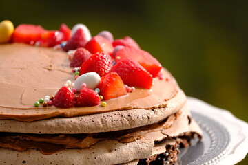 Cake design with fresh fruit