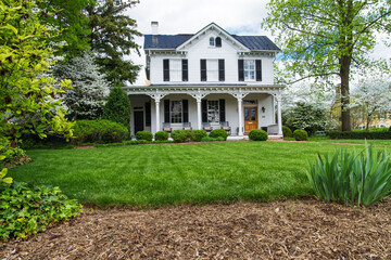 two-story white American house