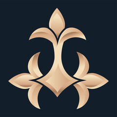 Isolated fleur de lis three blue elegant emblem icon - Vector