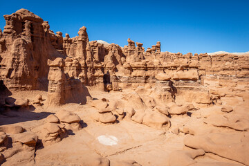 Red Sandstone Hoodoo Rock Formations at Goblin Valley State Park Utah
