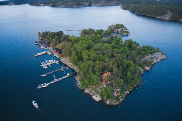 Fjaderholmarna island, SWEDEN - June 13, 2020. Fjaderholmarna island in the archipelago of...